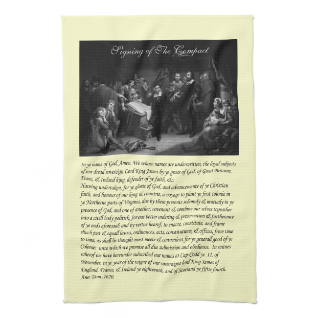 Mayflower Pilgrim Fathers - Signing of the Compact Hand Towel Mayflower Pilgrim Fathers - Signing of the Compact Hand Towel