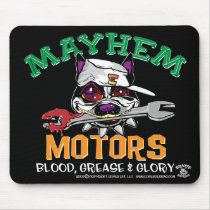 Mayhem Motors Mousepad on Black