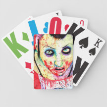 Mayhem Pop Art Zombie Girl Painting Poker Cards