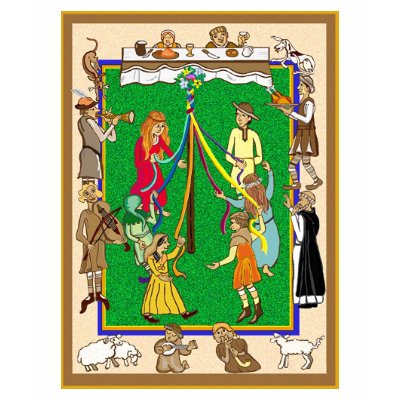 Maypole dancing, Medieval Fair T Shirt by Annaart