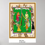 Maypole, Medieval Fayre Print