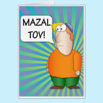 Mazal Tov Greeting Card - Jewish Boy cartoon cards