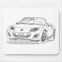 Mazda MX5 Miata 3rd gen facelift 2010 sketch mousepads