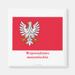 Mazowieckie - Masovia flag with name Magnet