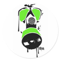 MB Green & Black Gas Mask Stickers by MakennaBeth MB Green & Black Gas Mask Stickers