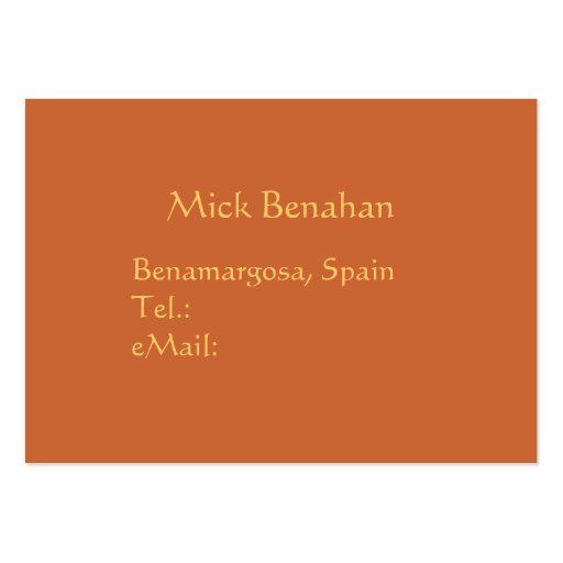 MB Honey from Benamargosa, Spain Business Card (back side)