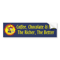 MBC Coffee, Chocolate & Men Bumper Sticker bumper stickers by MonkeyButtKing MBC Coffee, Chocolate & Men Bumper Sticker bumper stickers