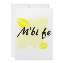 M'bi fe - Bambara - I Love You Custom Invitations