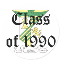 McAuley High School Class of 1990 Round Stickers