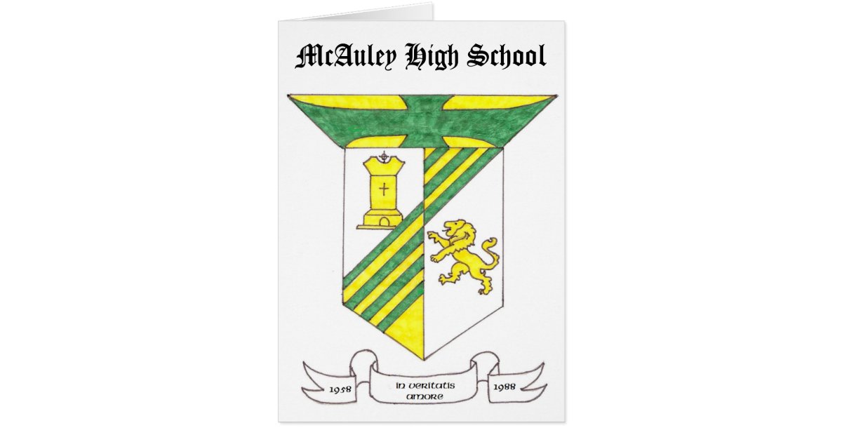 McAuley High School Coat of Arms Card Zazzle