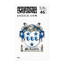 McAuliffe Family Crest Postage Stamp