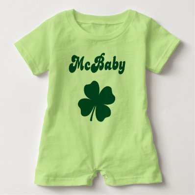 McBaby Funny St. Patrick&#39;s Day Green Baby Romper