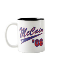 McCain 08 Swoosh mugs by TeeShirtsTShirts McCain 08 Swoosh mugs