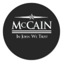 MCCAIN 2008: IN JOHN WE TRUST stickers