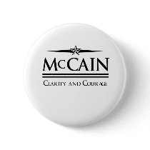 MCCAIN: CLARITY AND COURAGE buttons by Politicaltshirts MCCAIN: CLARITY AND COURAGE buttons