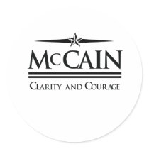 MCCAIN: CLARITY AND COURAGE ROUND STICKERS