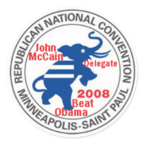 McCAIN Convention anti OBAMA Sticker