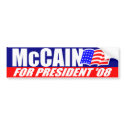 McCain For President 2008 Bumper Sticker bumper stickers