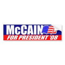 McCain For President 2008 Bumper Sticker bumper stickers