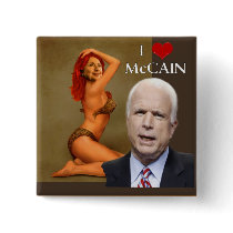 McCain Hillary Pinup Button