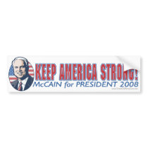 McCain Keep America Strong Bumper Sticker bumper stickers