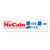 McCain, Out of Touch Bumper Sticker bumper stickers by jamierushad McCain, Out of Touch Bumper Sticker bumper stickers