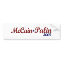 McCain Palin 2008 (Classic Edition) bumper stickers by worldsfair McCain Palin 2008 (Classic Edition) bumper stickers