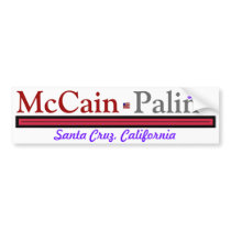 McCain Palin 2008, Santa Cruz Bumper Sticker