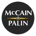 MCCAIN PALIN 2008 ROUND STICKER