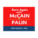 McCain Palin BORN AGAIN Postcard