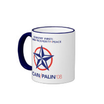 McCain/Palin Country First Star Mug by eclontz McCain/Palin Country First Star Mug
