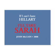McCain Palin HILLARY Postcard