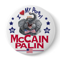McCain Palin Love My Party buttons by GrandOldPartyGear McCain Palin Love My Party buttons