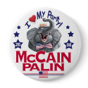 McCain Palin Love My Party buttons