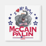 McCain Palin Love My Party Refrigerator Magnet