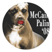 McCain Palin PIt Bull Campaing Sticker by tom66cat McCain Palin PIt Bull Campaing Sticker