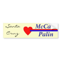 McCain Palin, Santa Cruz Love # 2 Bumper Stickers