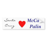 McCain Palin, Santa Cruz Love Bumper Stickers