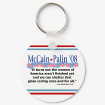 McCain Palin Shatter That Glass Ceiling Keychain by bizarretees McCain Palin Shatter That Glass Ceiling Keychain