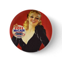 McCain Pinup Girl Button by elfyboy McCain Pinup Girl Button