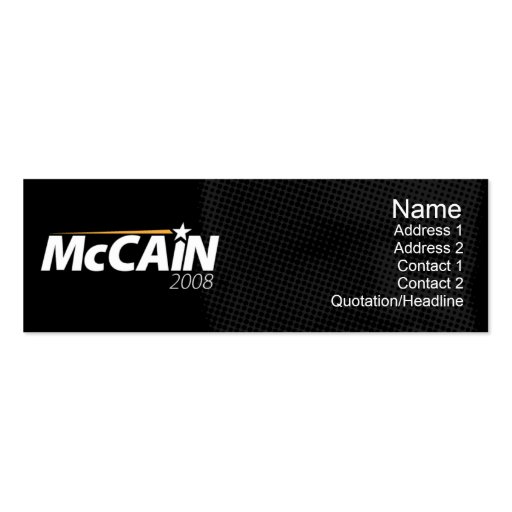 McCain - Skinny Business Card Template (front side)