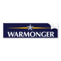 McCain Warmonger Bumper Sticker bumper stickers by HarryTerry McCain Warmonger Bumper Sticker bumper stickers
