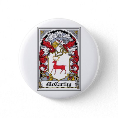 McCarthy Family Crest Pinback Buttons by coatsofarms