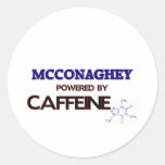 Mcconaghey powered by caffeine round sticker