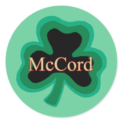 McCord family shamrock design is cool for family pride. Give McCord family name gift for holiday gifts, birthday gifts, family reunion gifts