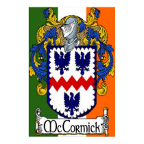 McCormick Coat of Arms Irish Flag Print by irishcountry McCormick Coat of Arms Irish Flag Print