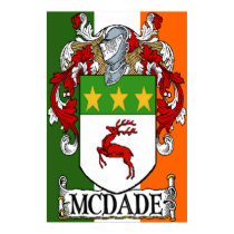 McDade Coat of Arms Irish Flag Print
