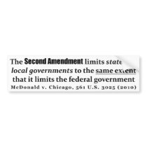 McDonald v. Chicago, 561 U.S. 3025 (2010) Bumper Stickers