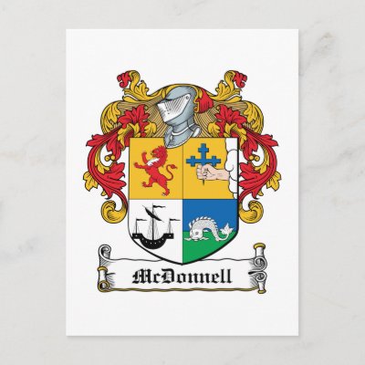 mcdonnell Family Crest Post Card by coatsofarms