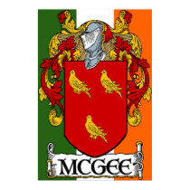 McGee Coat of Arms Irish Flag Print by irishcountry McGee Coat of Arms Irish Flag Print